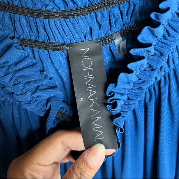 NORMA KAMALI Peasant Mini Dress in Blue Size S - Picture 11 of 14